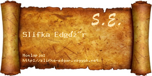 Slifka Edgár névjegykártya